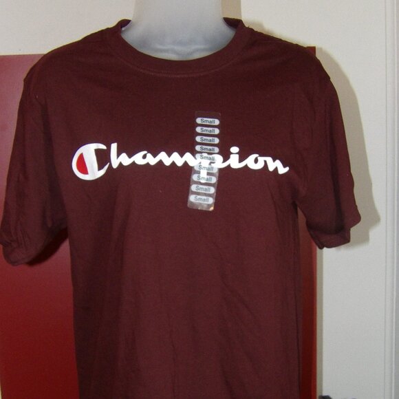 Maroon Champion Crew Neck Short Sleeve Tee Shirt Size Small nwt - Picture 2 of 5